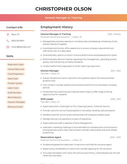 Resume example 3