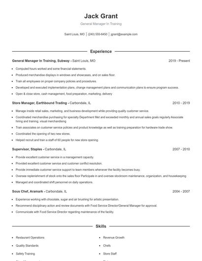 Resume example 1