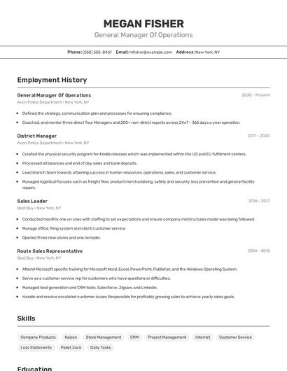 Resume example 2