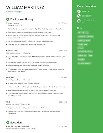 Resume example 4