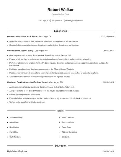 Resume example 1