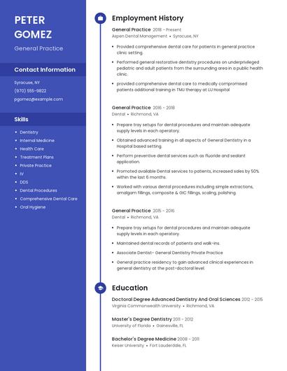 General Practice Resume