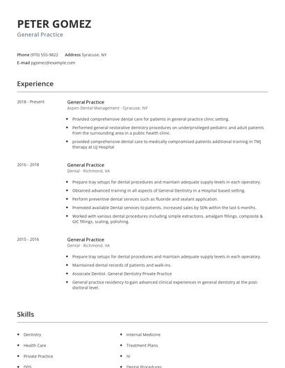 General Practice Resume