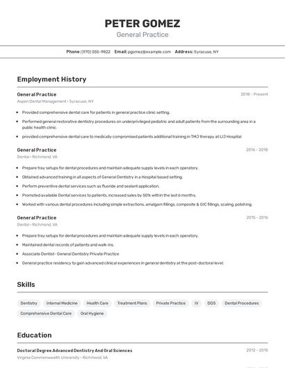 General Practice Resume