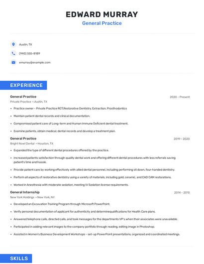 General Practice Resume