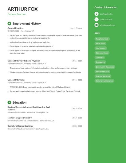 General Practice Resume