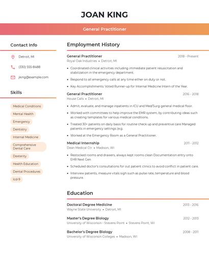 Resume example 3