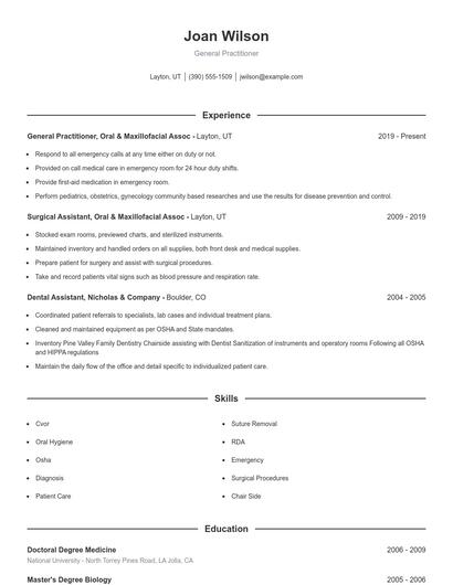 Resume example 1