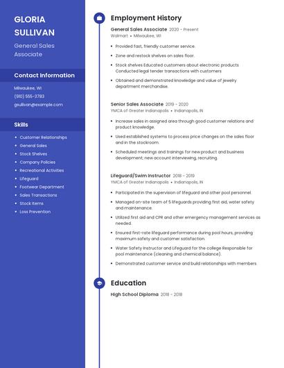 General Sales Associate Resume
