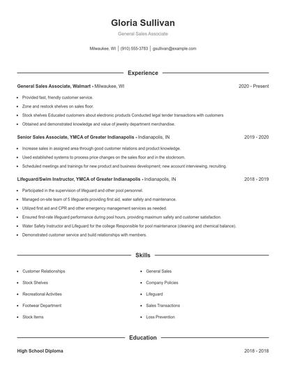 Resume example 1