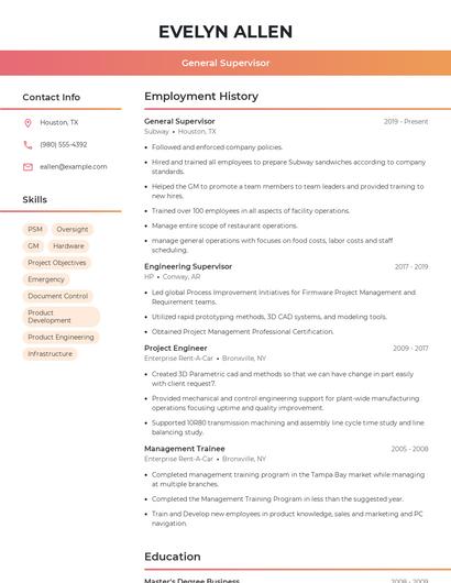 Resume example 3