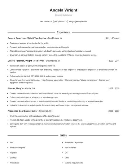 Resume example 1