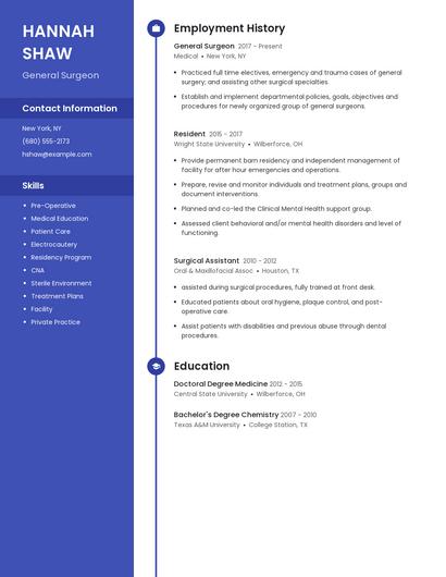 General Surgeon Resume
