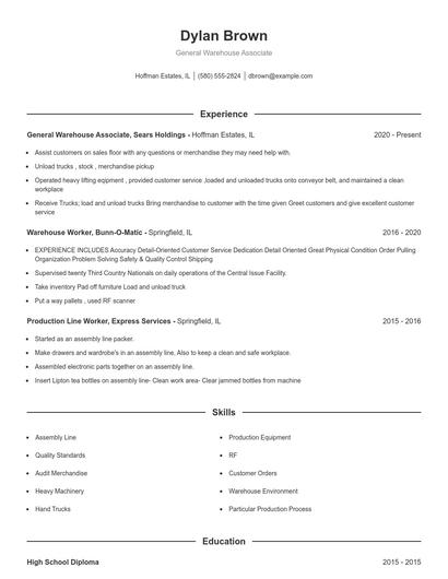 Resume example 1