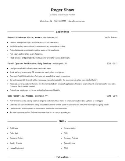 Resume example 1