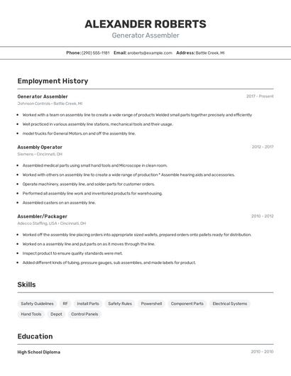 Resume example 2