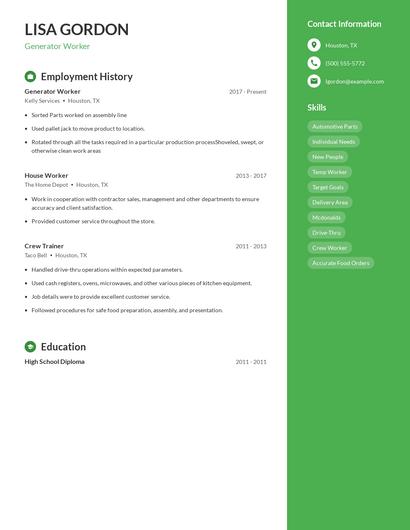 Resume example 5