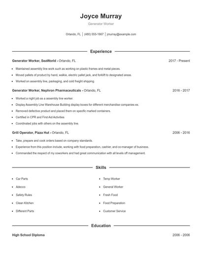 Resume example 1