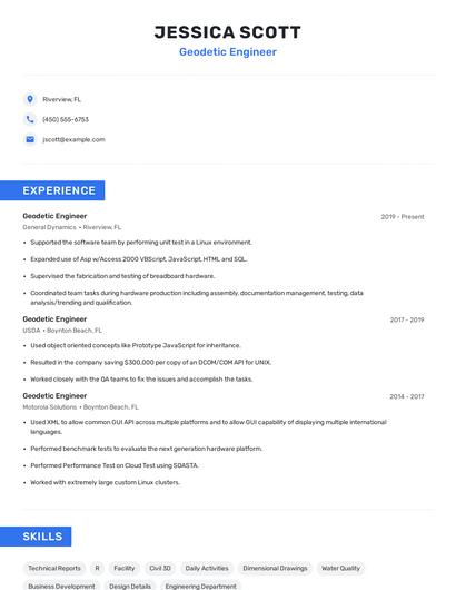 Geodetic Engineer Resume