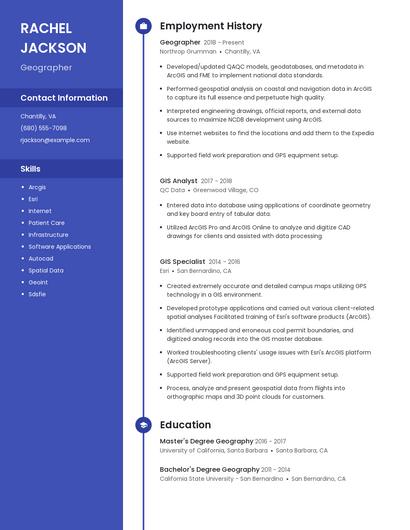 Geographer Resume
