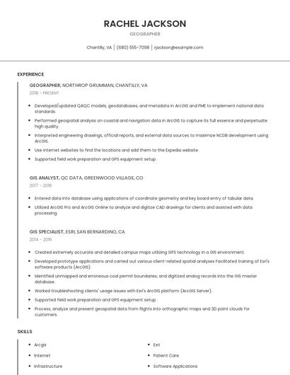 Geographer Resume