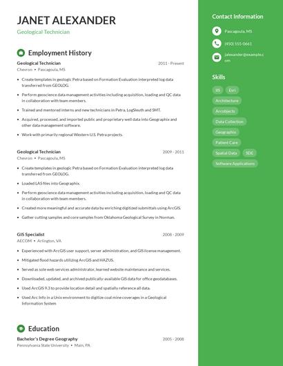 Geological Technician Resume