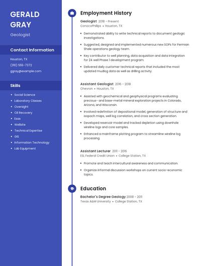 Geologist Resume