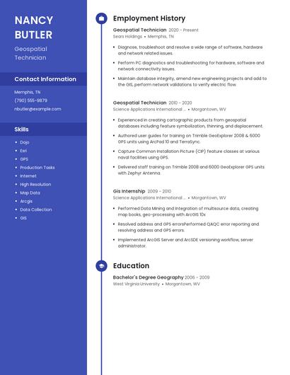 Geospatial Technician Resume