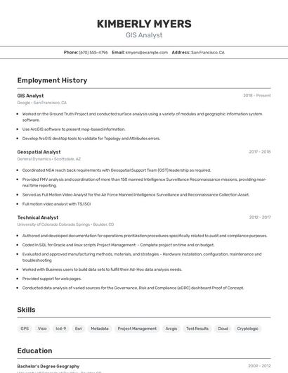 Resume example 2