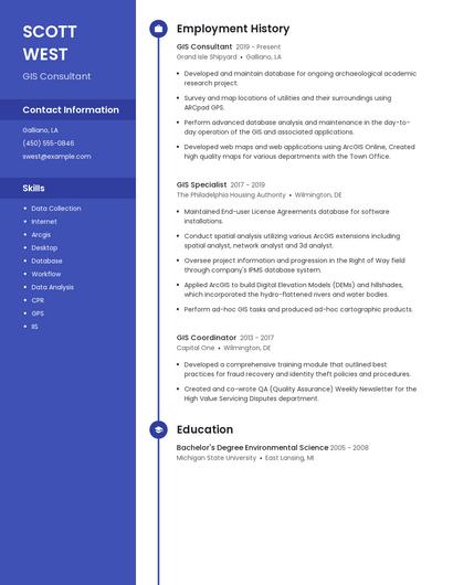 GIS Consultant Resume