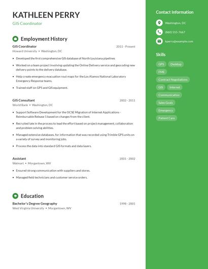 GIS Coordinator Resume