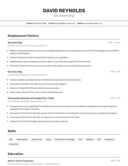 Resume example 2