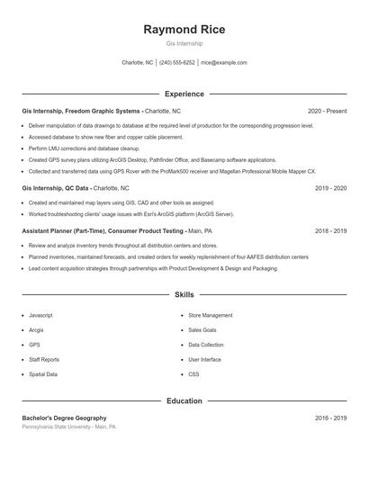 Resume example 1