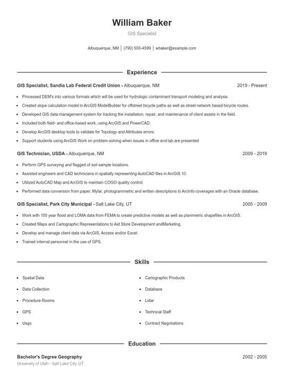 Resume example 1