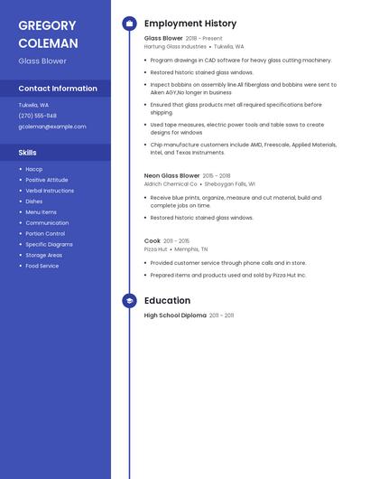 Glass Blower Resume