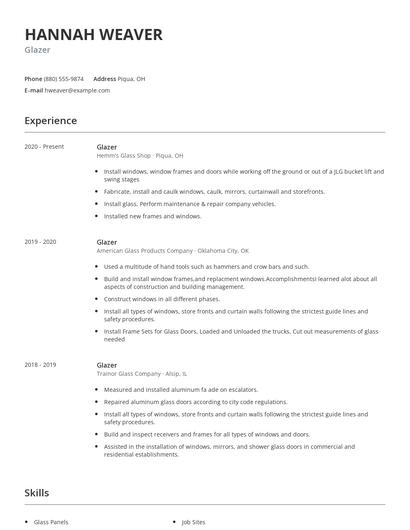 Glazer Resume