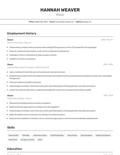 Glazer Resume