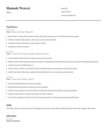 Glazer Resume