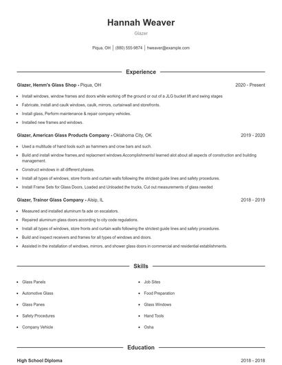 Glazer Resume