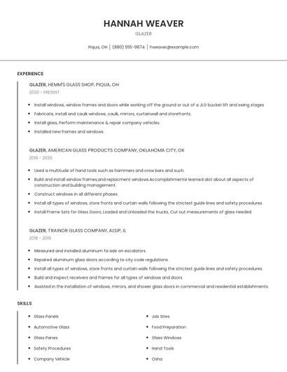 Glazer Resume