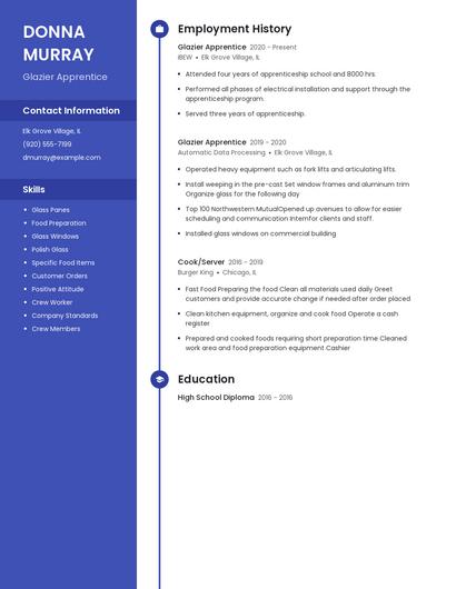 Glazier Apprentice Resume