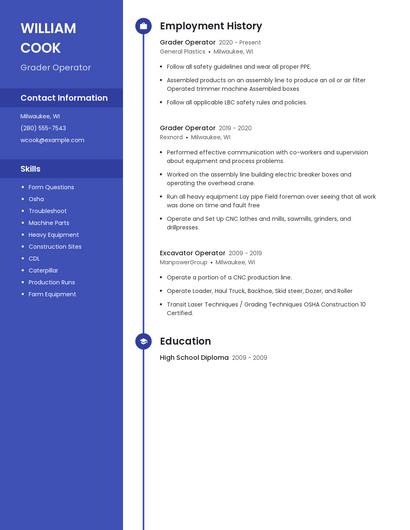 Grader Operator Resume