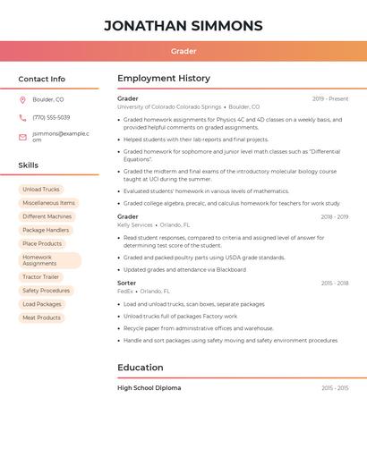Resume example 3
