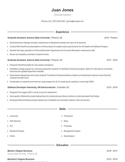 Resume example 1