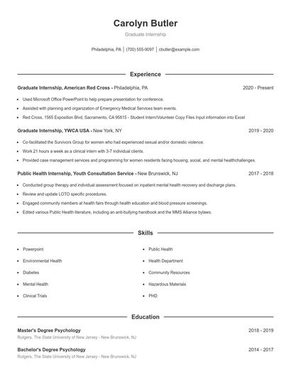 Resume example 1