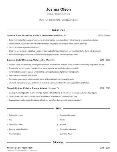 Resume example 1
