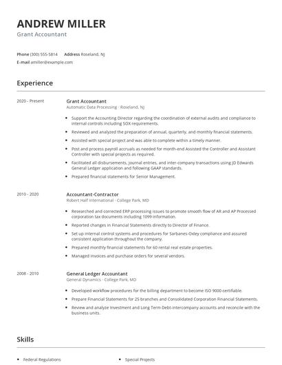 Grant Accountant Resume