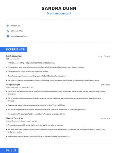 Grant Accountant Resume