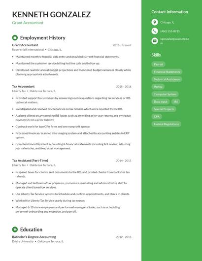Grant Accountant Resume
