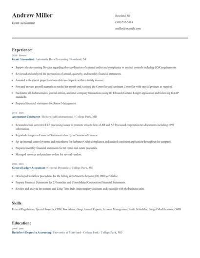 Grant Accountant Resume
